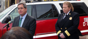 City Attorney Dennis Herrera and SFFD Chief Joanne Hayes-White, at a March 2011 news conference.