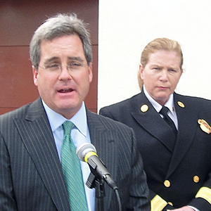 City Attorney Dennis Herrera and SFFD Chief Joanne Hayes-White, at a March 2011 news conference.