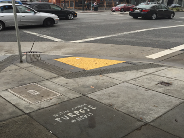 Illegal Justin Bieber graffiti at Grove and Divisadero (San Francisco Public Works)