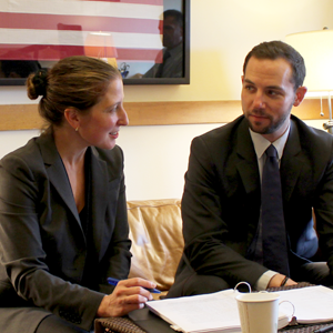 Deputy City Attorneys Sara Eisenberg and Brad Russi discuss litigation strategy after winning a key procedural ruling on March 22, 2016.