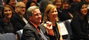City Attorney Dennis Herrera, with his wife Anne Herrera, at his swearing-in event on Jan. 8, 2016. The City Attorney vows to continue making the fight against global climate change a priority.