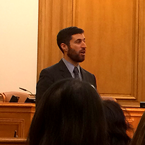 Deputy City Attorney Joshua White, pictured earlier this year at the City Attorney's Ethics Training Program, argued for the City and County of San Francisco.
