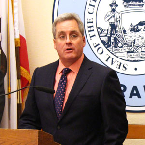 City Attorney Dennis Herrera at a press conference announcing the terms of the settlement reached with Academy of Art University. 